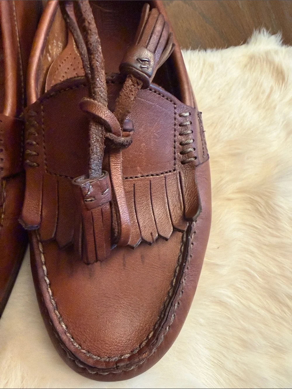 GH Bass Weejunes Men's Brown Leather Tassel Kiltie Loafers 8